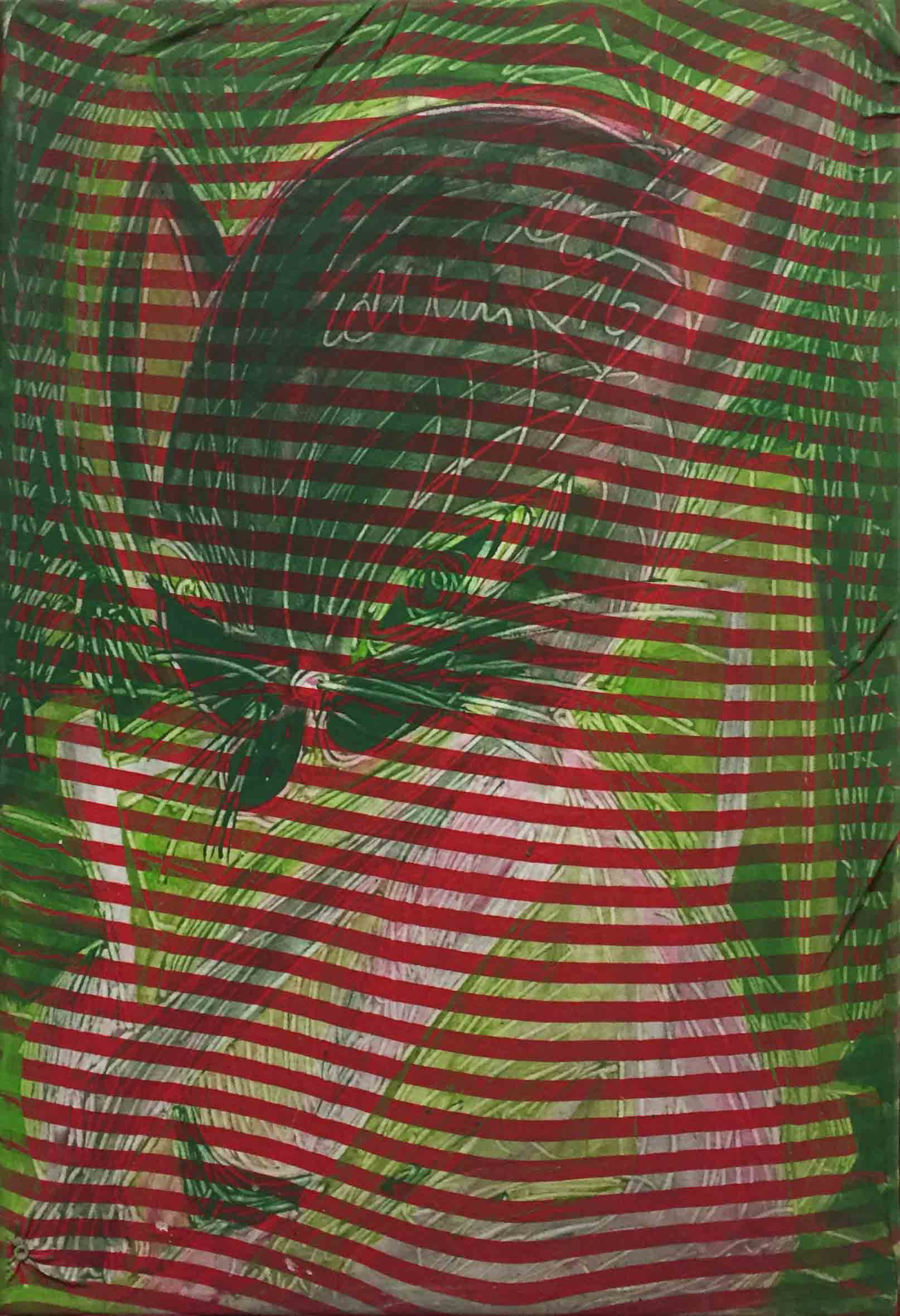 Grüne Katze-  				, 71 x 48 cm			€